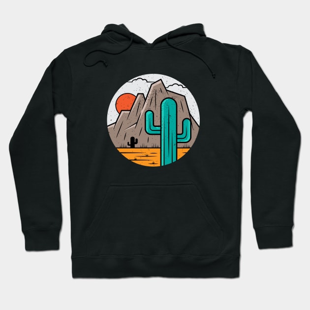 Retro Sunset Desert Landscape Hoodie by SLAG_Creative